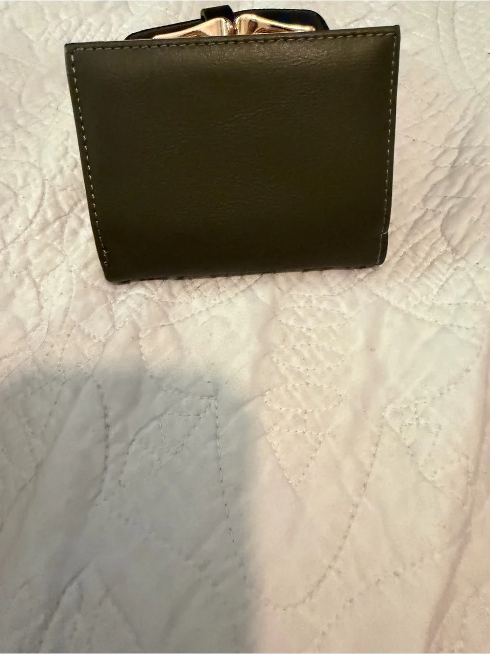 Christina Olive Green Leather woman Card Case